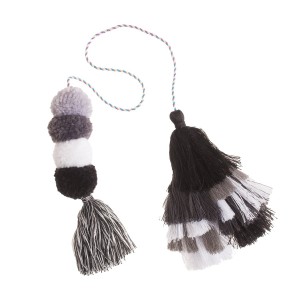 Bogg Bag Bauble - Black and White Double Tassel | TDJ-168532